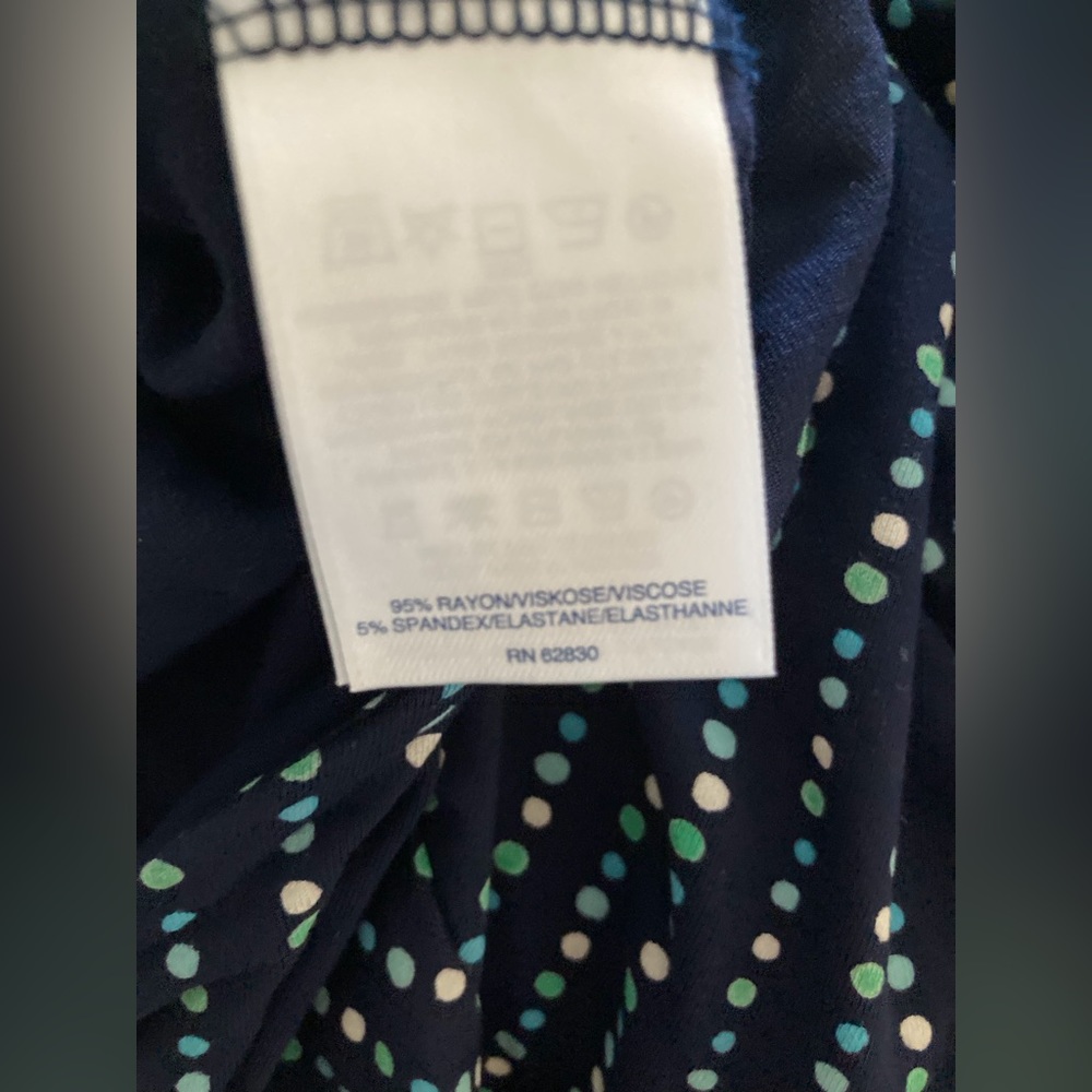 Lands End navy blue print maxi dress. - Picture 4 of 5
